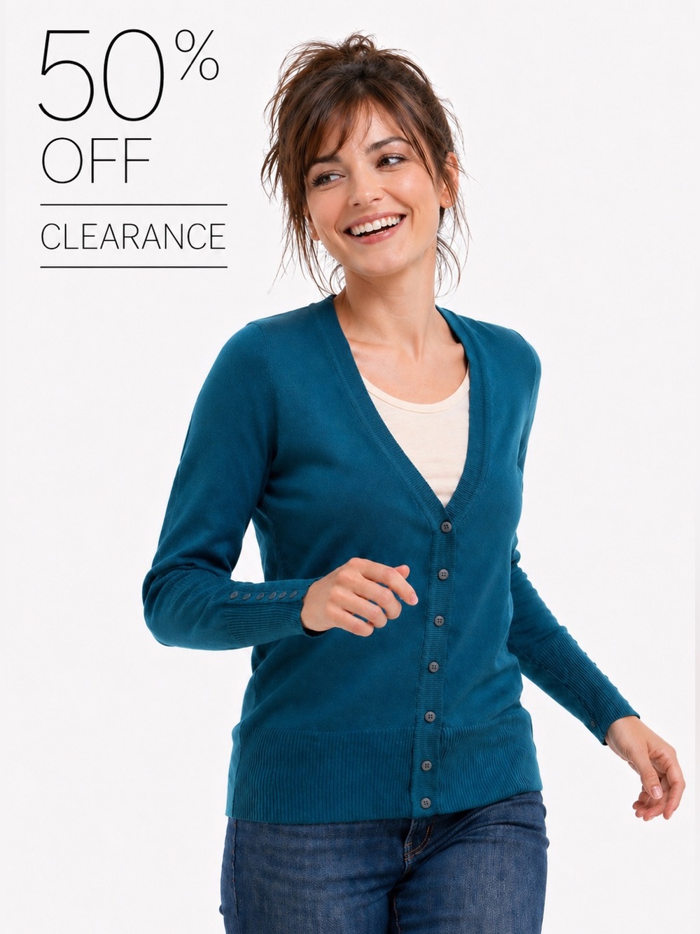 Turquoise buttoned cardigan